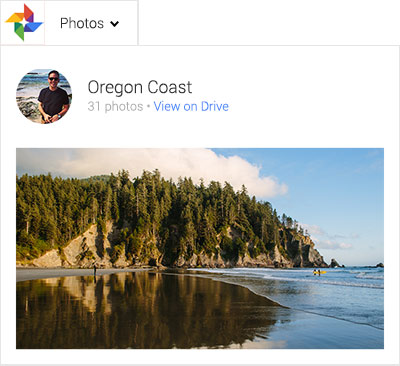 Ảnh chụp bờ biển Oregon được lưu trữ trên Google Drive và chia sẻ trên Google+